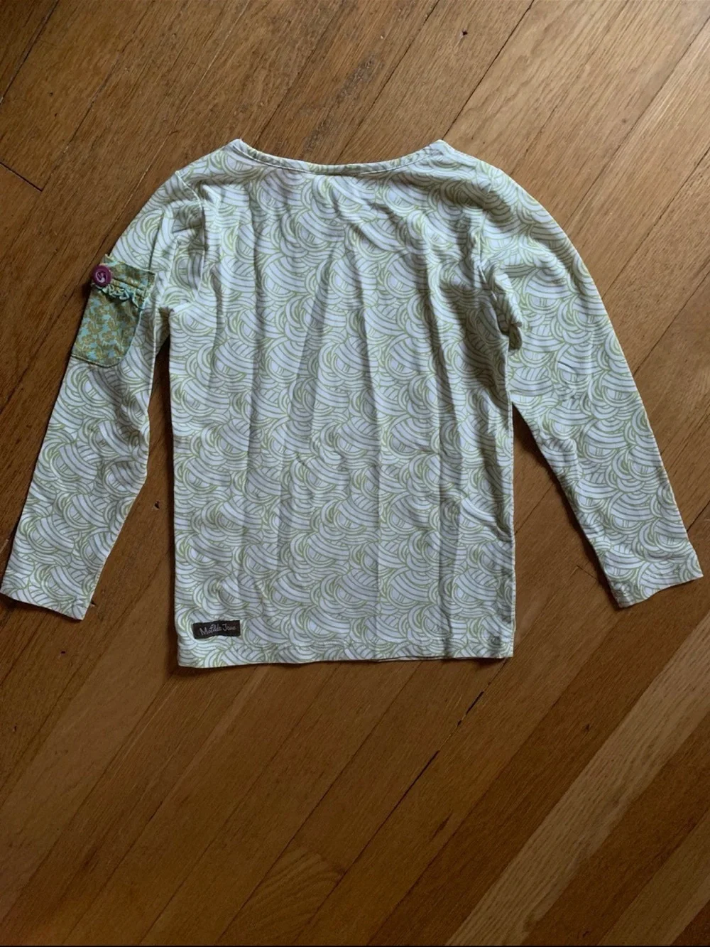 Matilda Jane White and Light Green Long-Sleeve Girls' Tee